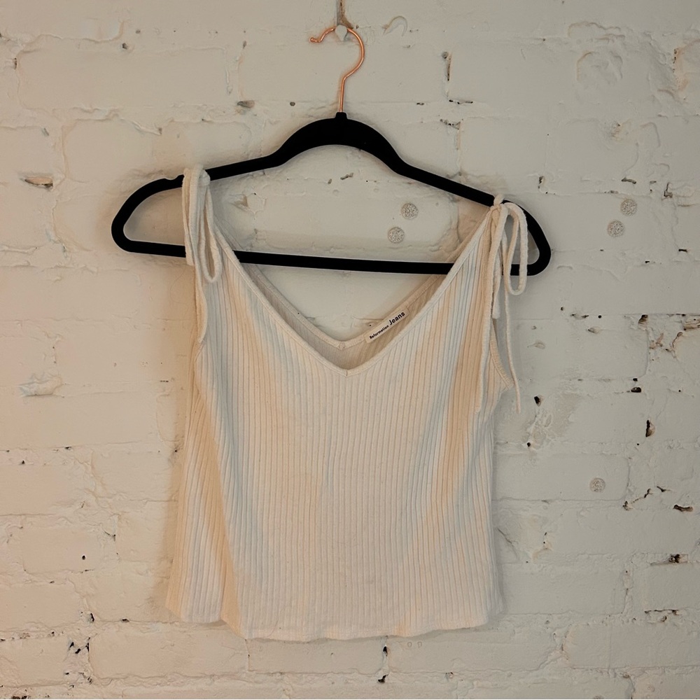 Reformation Cream Tie Tank